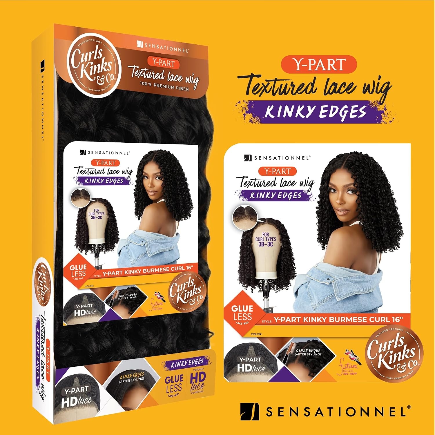 image:imageSensationnel CKCO Kinkyedges WigKinky Burmese Curl 16 Inch 1 JETBLACKF1B30