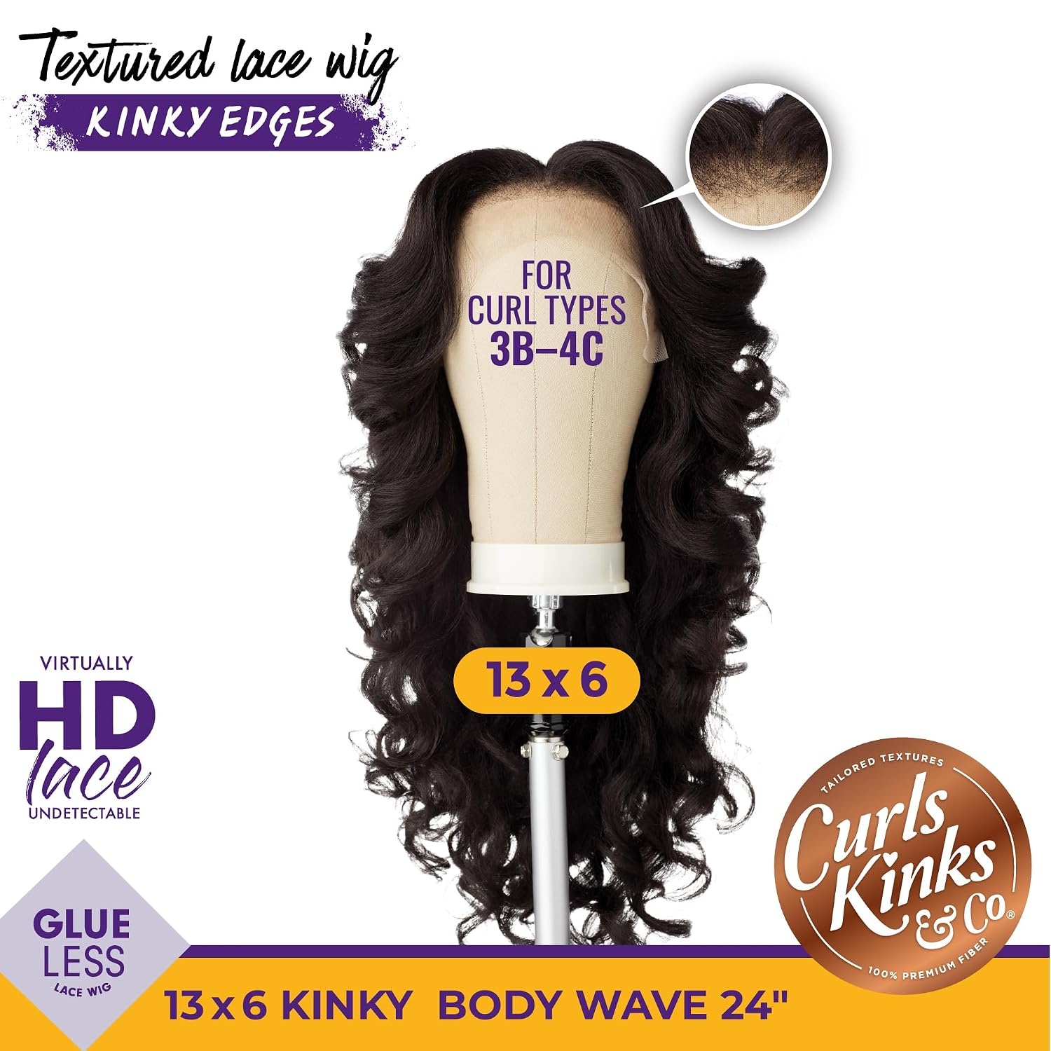 image:imageSensationnel CKCO Kinkyedges WigKinky Body Wave 24 Inch 1 JETBLACK1 JETBLACK