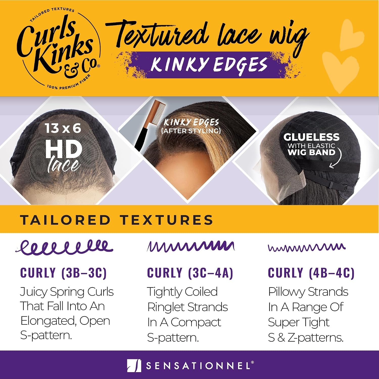 image:imageSensationnel CKCO Kinkyedges WigKinky Body Wave 24 Inch 1 JETBLACK2 DARKBROWN