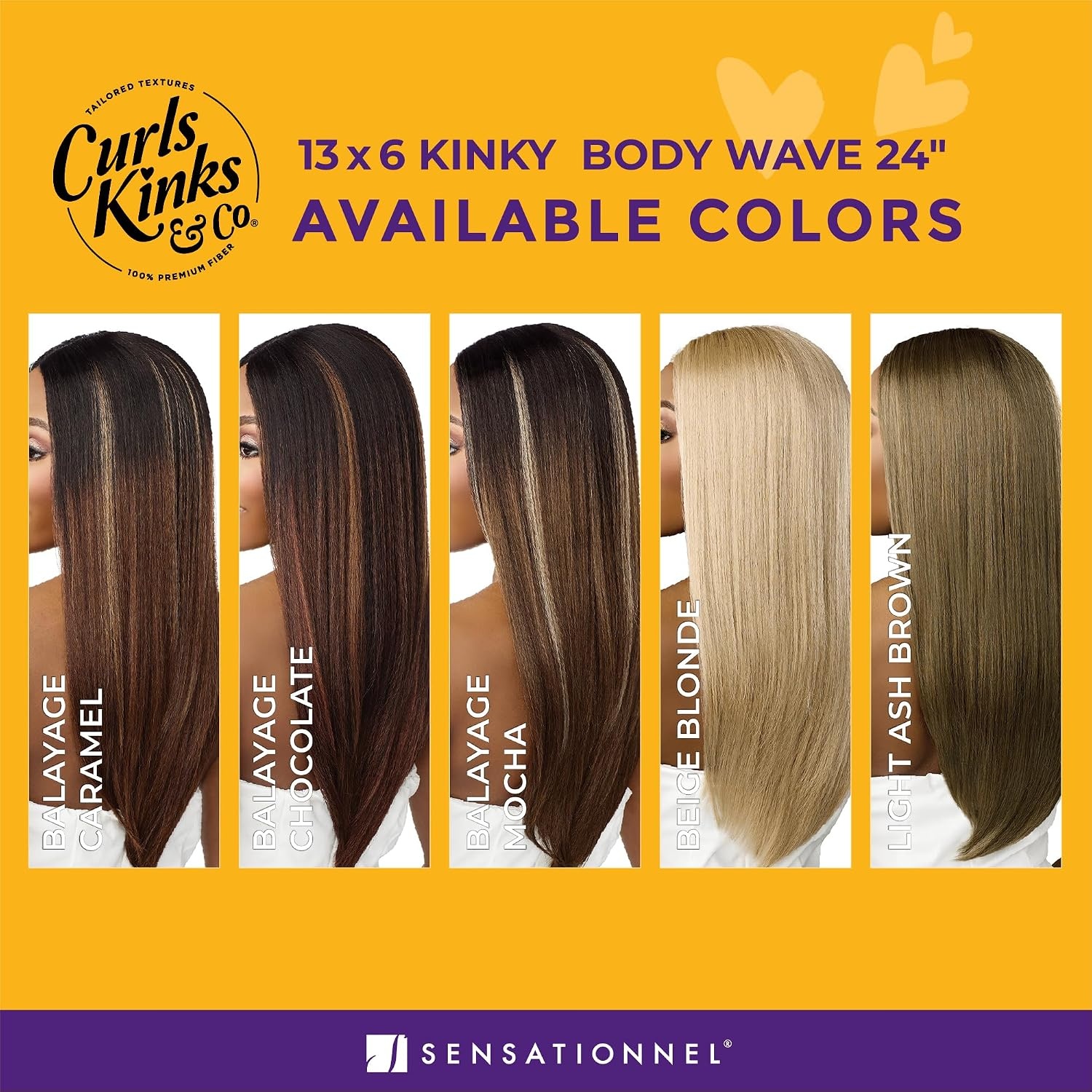 image:imageSensationnel CKCO Kinkyedges WigKinky Body Wave 24 Inch 1 JETBLACKBALAYAGEMOCHA