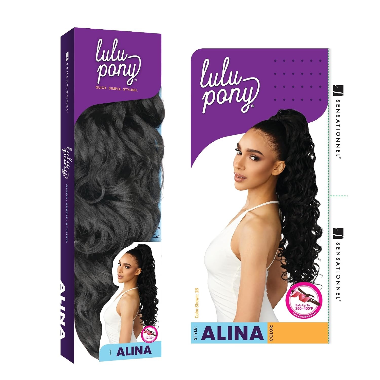 image:imageSensationnel Lulu Pony Ponytail DrawstringAlina 1 JETBLACKT227