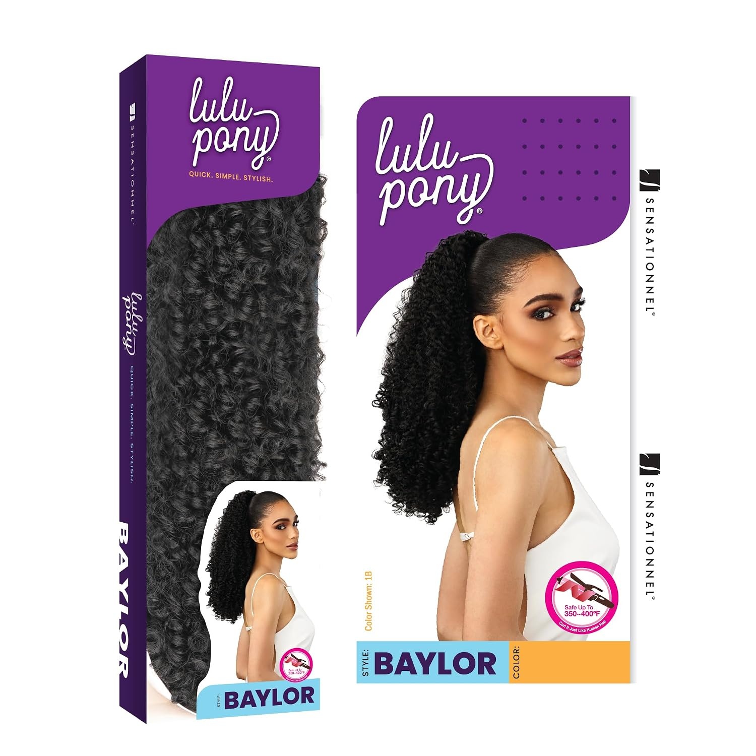 image:imageSensationnel Lulu Pony Ponytail DrawstringBaylor 1 JETBLACK613 BLONDE