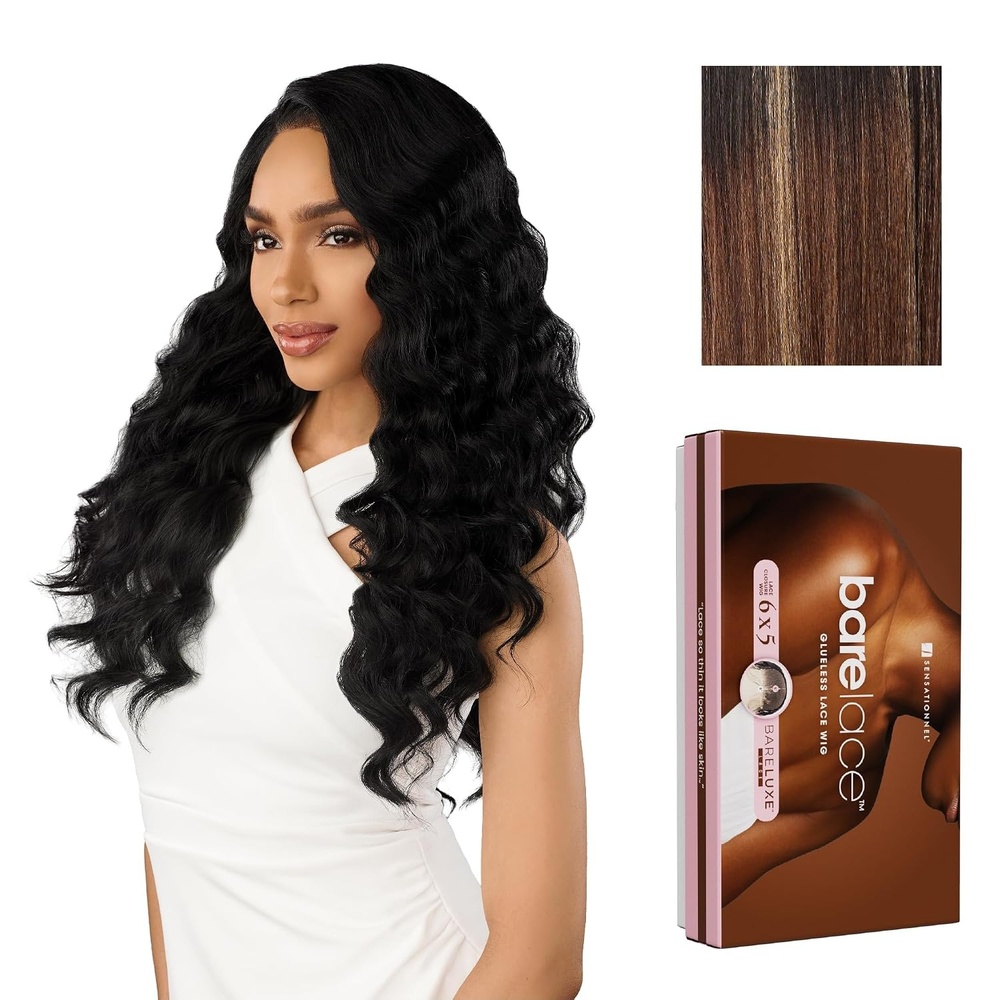 image:imageSensationnel Bare Lace 6x5 LacewigUnit 8 1 JETBLACKBALAYAGECARAMEL