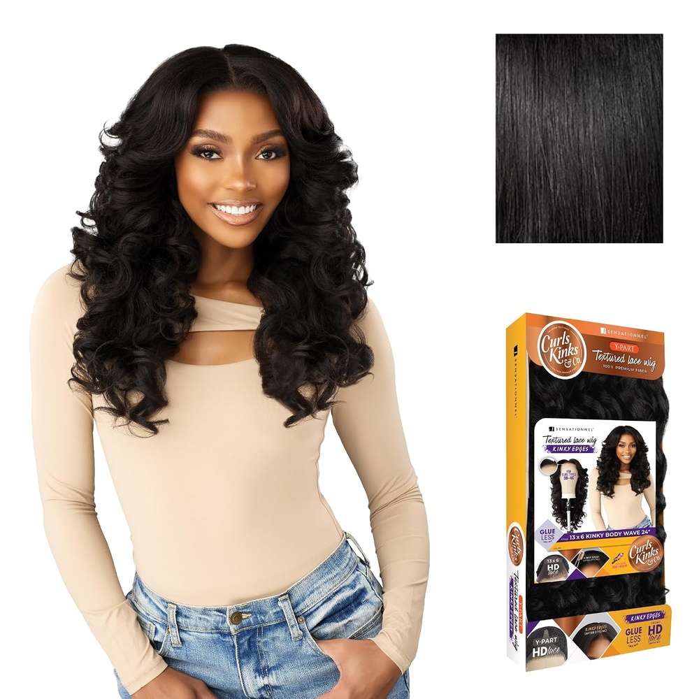 image:imageSensationnel CKCO Kinkyedges WigKinky Body Wave 24 Inch 1 JETBLACK1 JETBLACK