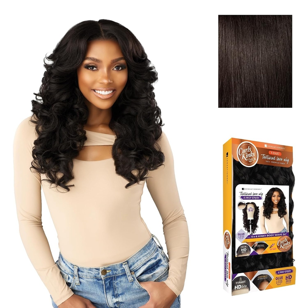 image:imageSensationnel CKCO Kinkyedges WigKinky Body Wave 24 Inch 1 JETBLACK2 DARKBROWN