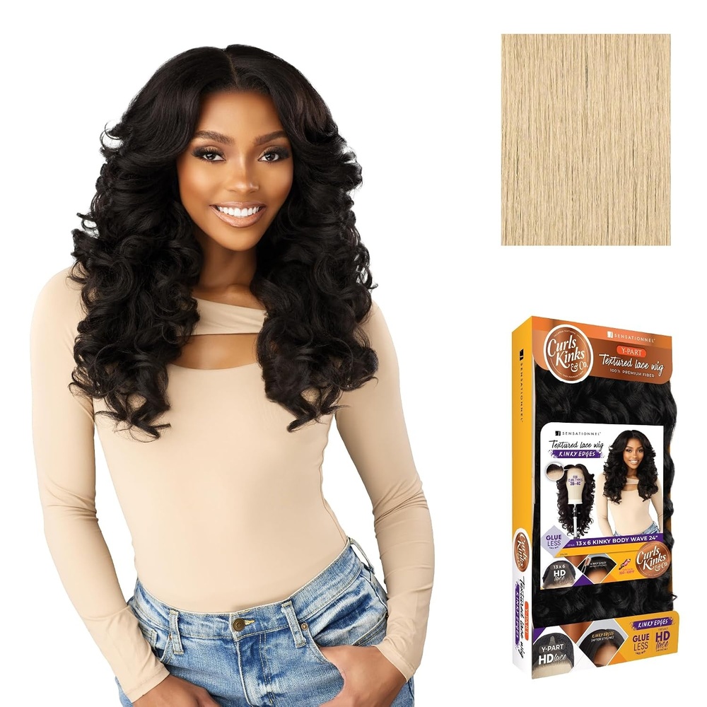 image:imageSensationnel CKCO Kinkyedges WigKinky Body Wave 24 Inch 1 JETBLACKBEIGEBLONDE