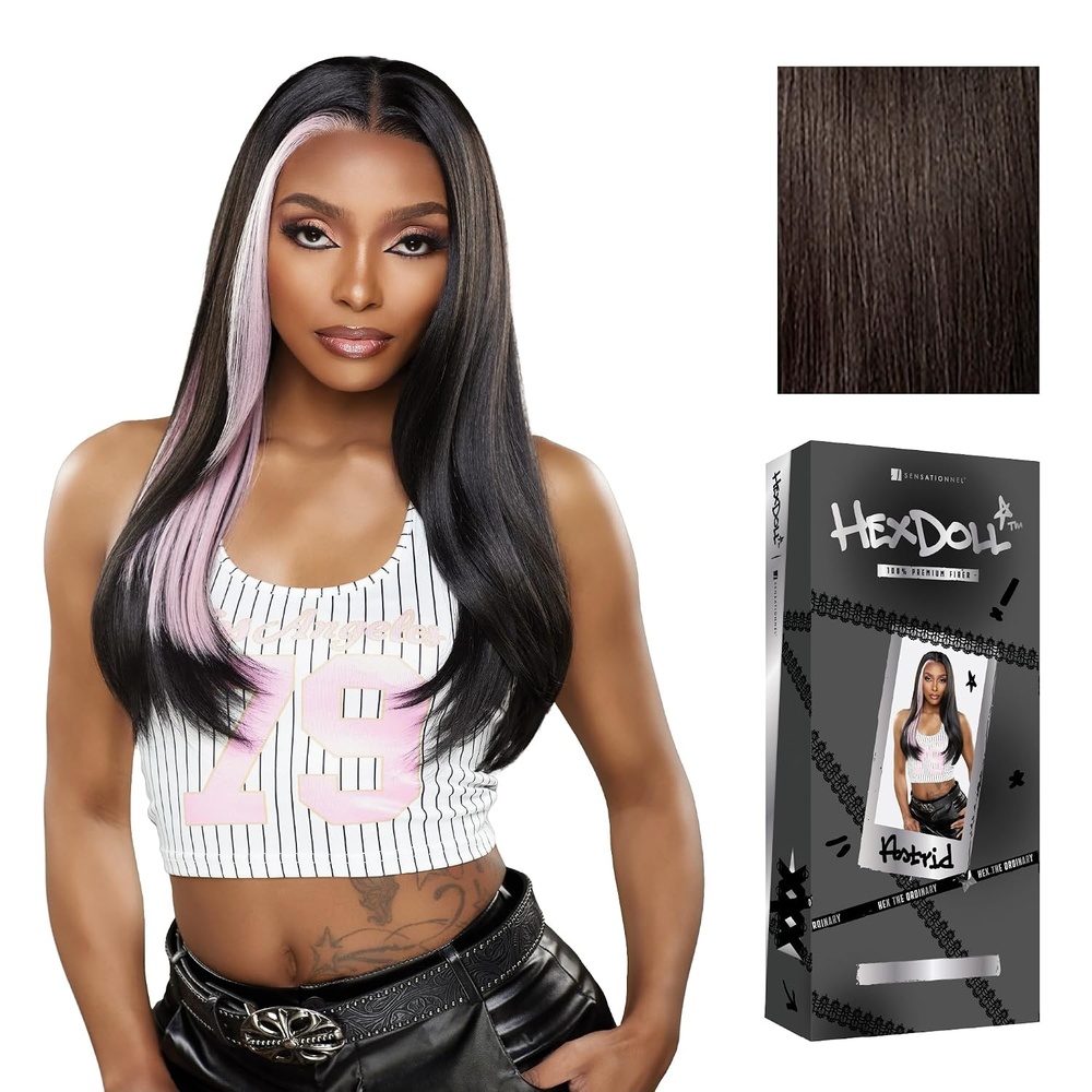 image:imageSensationnel HexDoll 13X4 Lace Wig Astrid 1 JETBLACK2 DARKBROWN