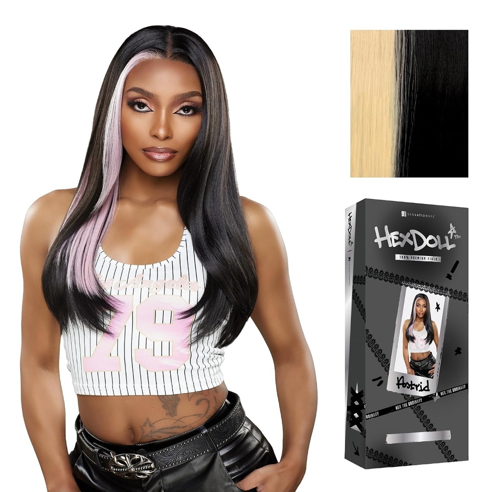 image:imageSensationnel HexDoll 13X4 Lace Wig Astrid 1 JETBLACKINKGOLD