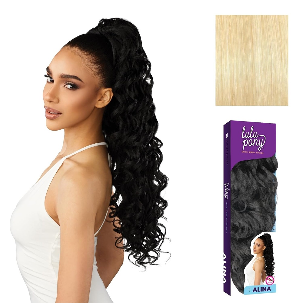 image:imageSensationnel Lulu Pony Ponytail DrawstringAlina 1 JETBLACK613 BLONDE
