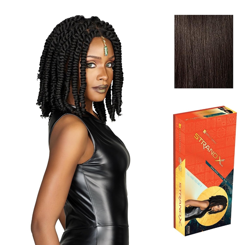 image:imageSensationnel Strand X Full Braided Lace Wig  Unit 8 1 JETBLACK2 DARKBROWN