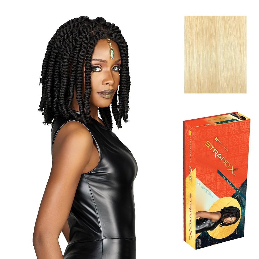 image:imageSensationnel Strand X Full Braided Lace Wig  Unit 8 1 JETBLACK613 BLONDE