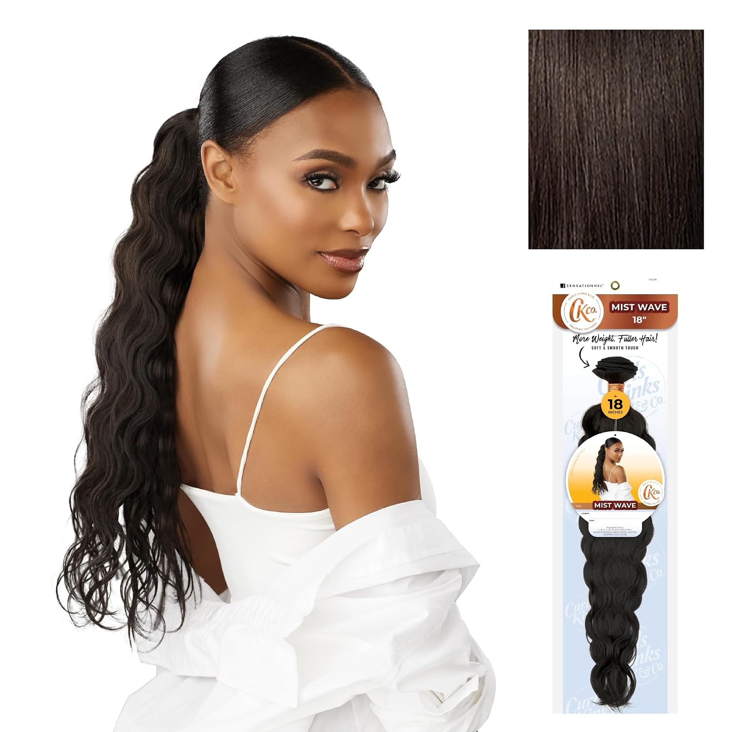 image:imageSensationnel CKCO Synthetic BundleMist Wave 18 inch 1 JETBLACK2 DARKBROWN