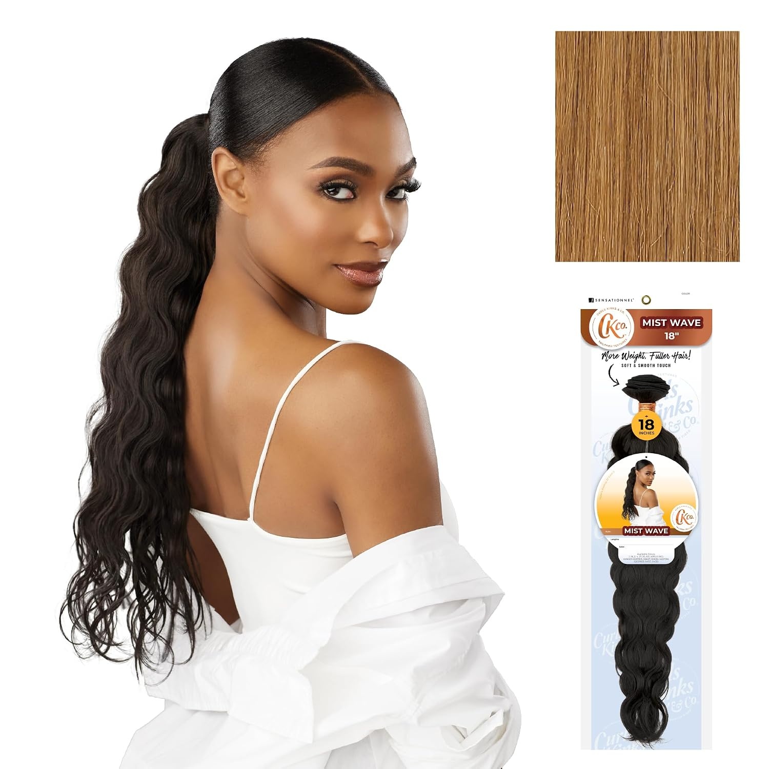 image:imageSensationnel CKCO Synthetic BundleMist Wave 18 inch 1 JETBLACK27 HONEYBLONDE