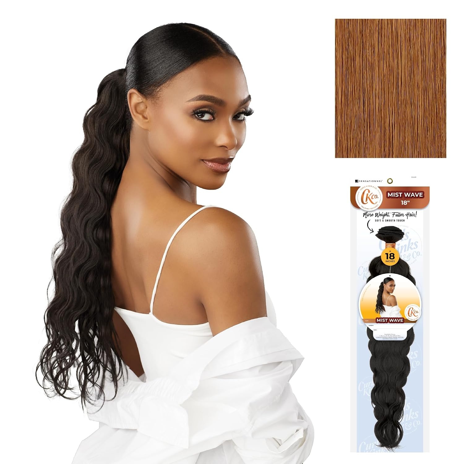 image:imageSensationnel CKCO Synthetic BundleMist Wave 18 inch 1 JETBLACK30 LIGHTAUBURN