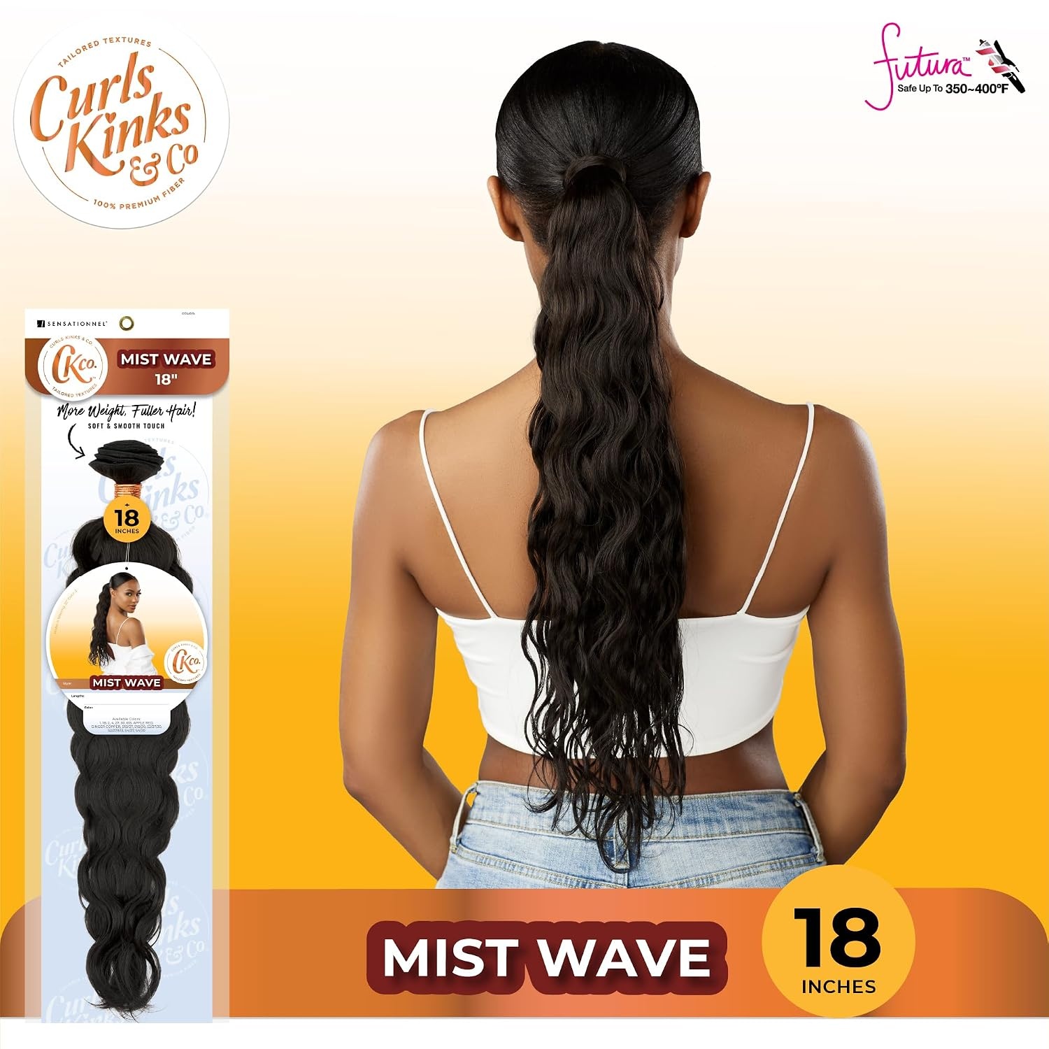 image:imageSensationnel CKCO Synthetic BundleMist Wave 18 inch 1 JETBLACK30 LIGHTAUBURN