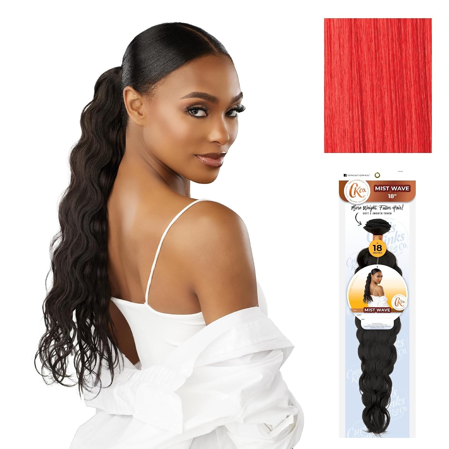 image:imageSensationnel CKCO Synthetic BundleMist Wave 18 inch 1 JETBLACKAPPLERED