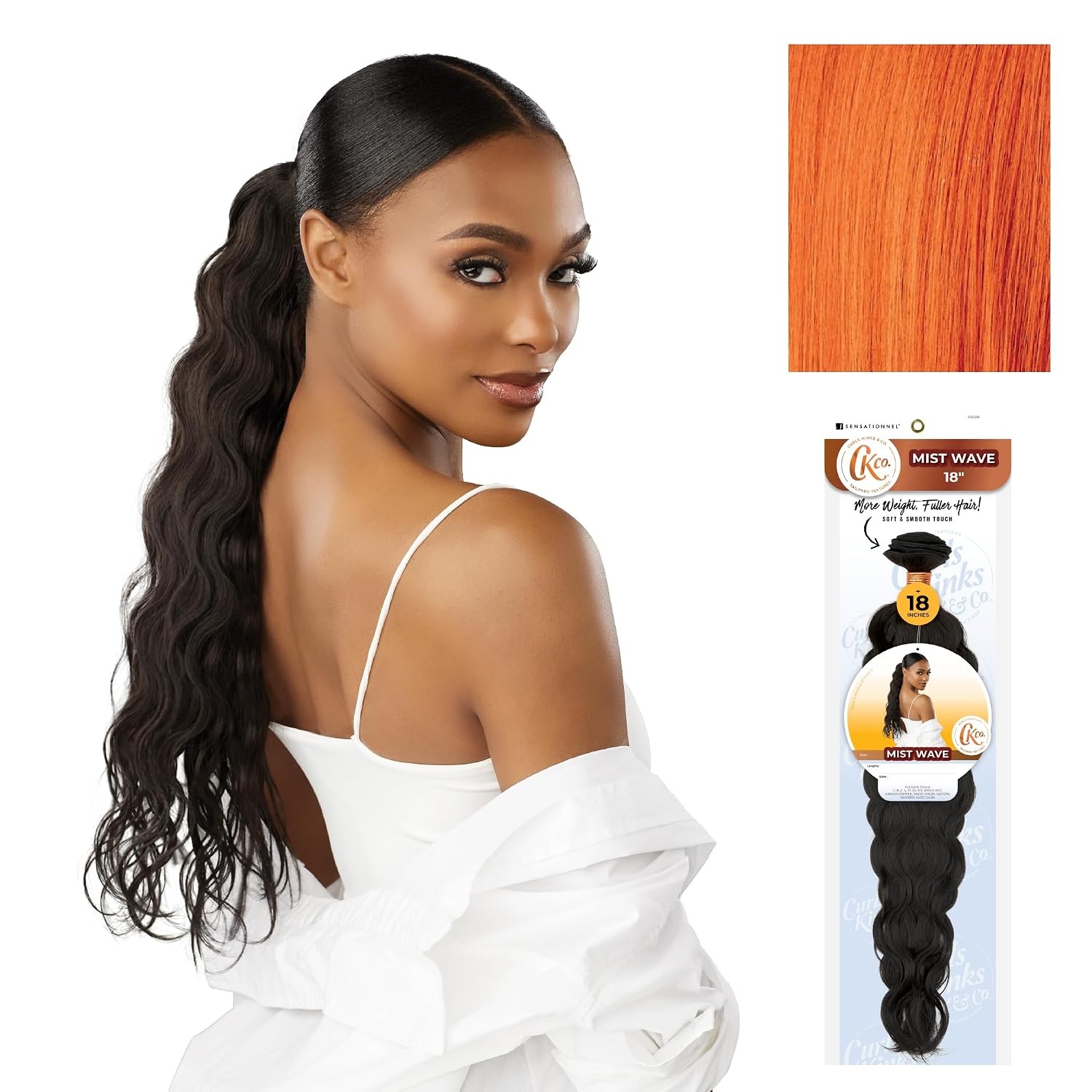 image:imageSensationnel CKCO Synthetic BundleMist Wave 18 inch 1 JETBLACKGINGERCOPPER